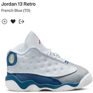 ⭐️Jordan 13 Retro 13⭐️ Boys Toddler⭐️9c⭐️white/fire red/french blue⭐️DJ3004 164
